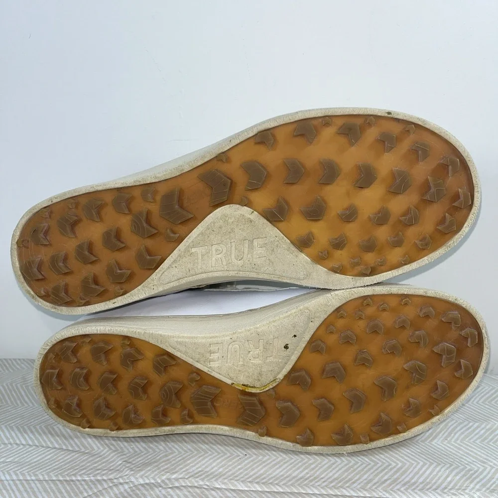 True Linkswear TL-01 Spikeless Mens Golf Shoes White Leather Sz 8.5 All‎ Weather